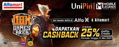 Nonton UGX Turnamen Sambil Beli Voucher UniPin di Alfa X dan Alfamart Dapat Cashback 25%!